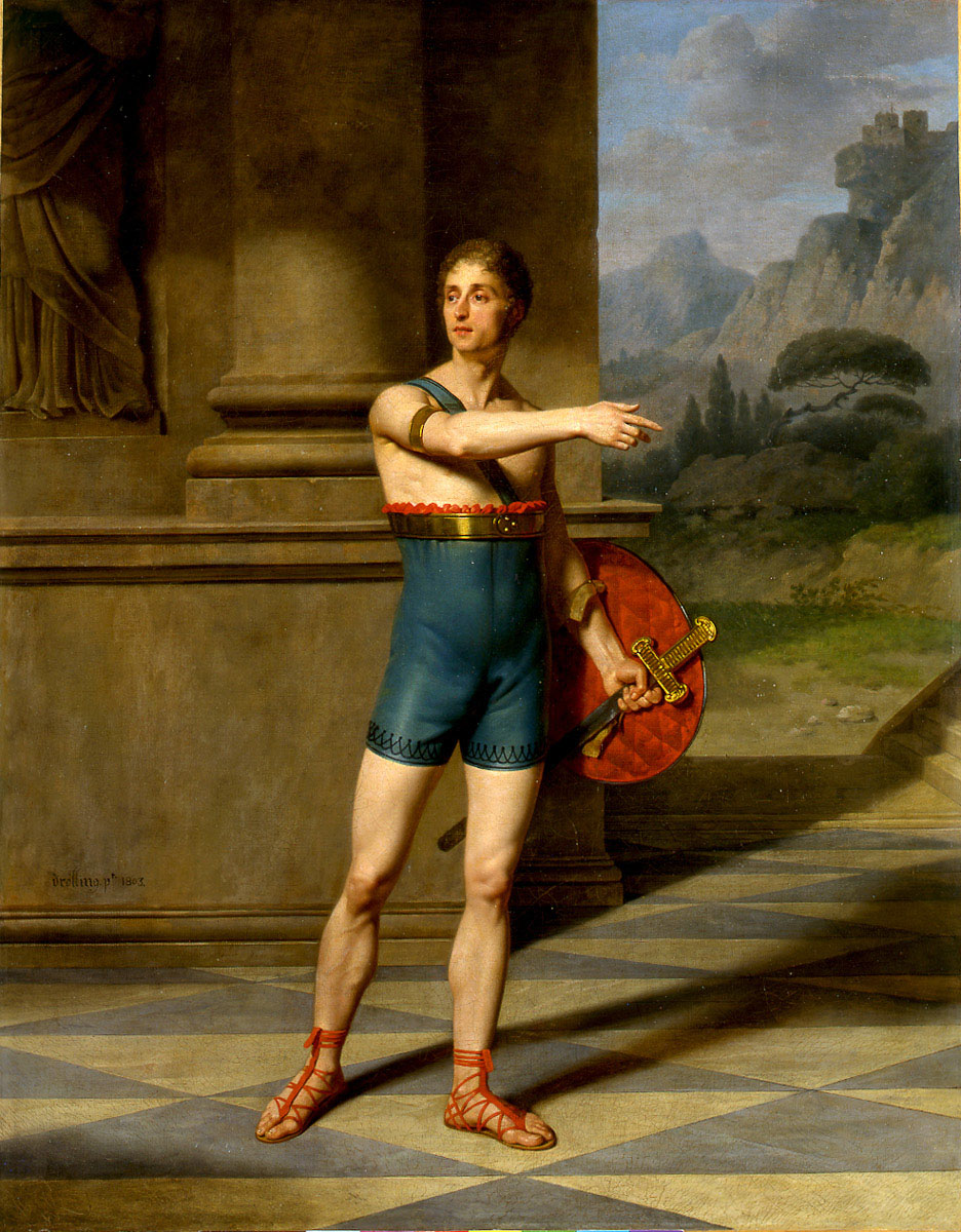 Portrait de Branchu en gladiateur dans Hécube